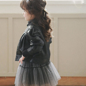 Girls Puff Sleeve Ladies Leather Jacket