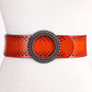 Green Women Belt No Hole Ladies Belts For Dresses Real Leather