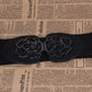 3 Women's Belts Elastic Belts Belts Rose Buckle Belts Tight Belts
