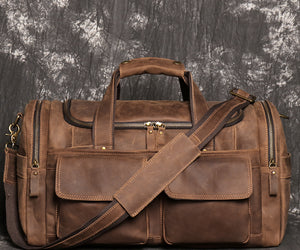 Crazy Horse Leather Hand Luggage Bag Genuine Leather