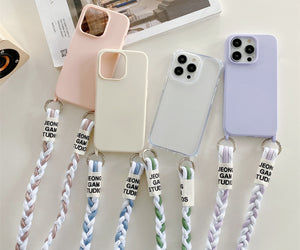 Back Woven Cross-body Lanyard Backer-card Accessories Phone Case