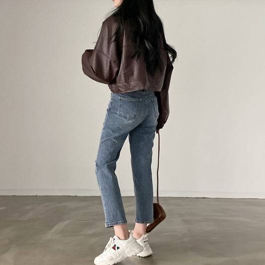 Women’s Versatile Short PU Leather Jacket – Stylish, Modern & Practical