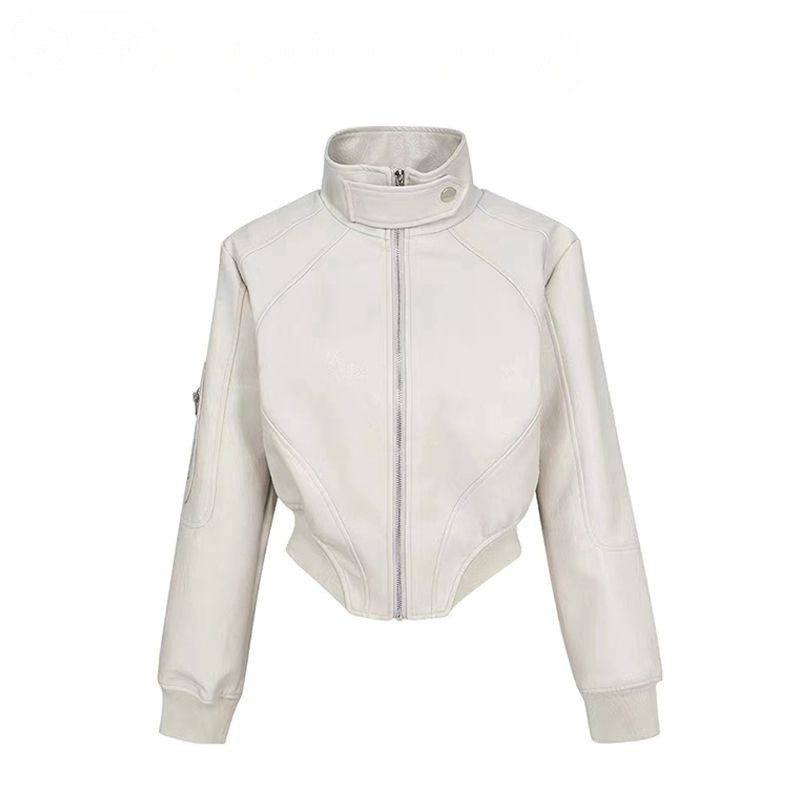 Women’s American Retro Short Leather Jacket – Timeless, Chic & Edgy