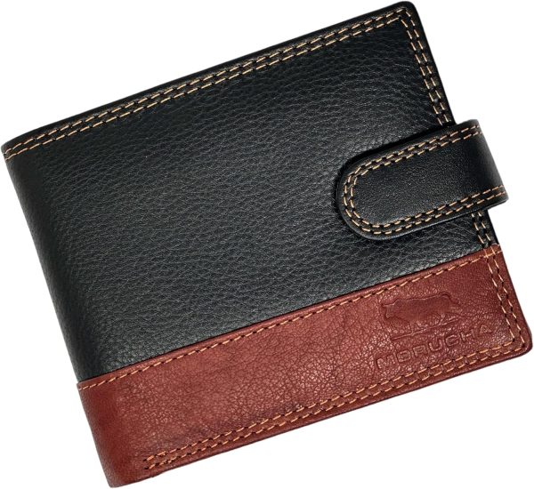 MORUCHA RFID Blocking Genuine Leather Wallet for Men