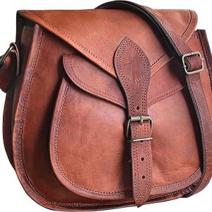 RUSTIC TOWN Women's Saddle Vintage Crossbody Bags Satchel Handbags Leather Purses